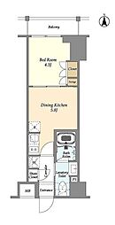 AZURETERRACE東陽町 1DKの間取図画像