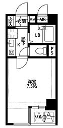 プレール新宿落合 1Kの間取図画像