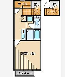 レオネクストアスパイア2 1Kの間取図画像