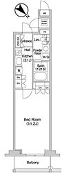 コンフォリア北参道 1Kの間取図画像
