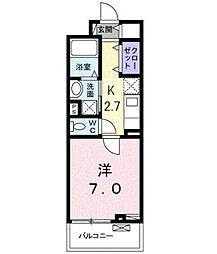 グレイス 1Kの間取図画像