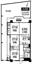 スコーレ大濠 3LDKの間取図画像