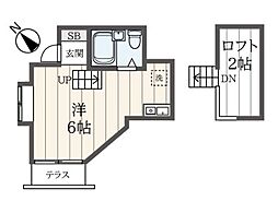 ピアザ武蔵野 ワンルームの間取図画像