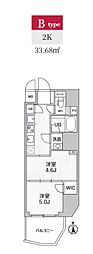 S-RESIDENCE蔵前balm 1DKの間取図画像