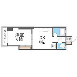 OAKVILLA大橋駅前 1DKの間取図画像