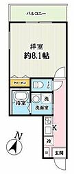 キャメルせんげん台4 1Kの間取図画像
