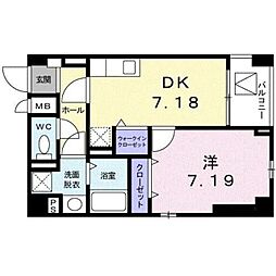 シャインツリー両国 1DKの間取図画像