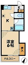 ビザビ 1Kの間取図画像