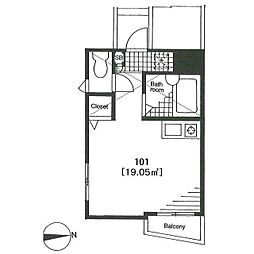 LIVERTY鷺沼 ワンルームの間取図画像