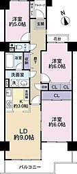 ライオンズガーデン東大宮壱番館 3LDKの間取図画像