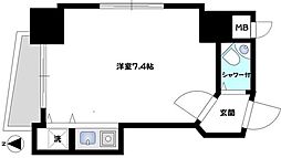 ロワール神楽坂 ワンルームの間取図画像