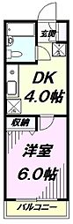 グロブナーハウス八王子2 1DKの間取図画像