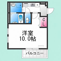 フジパレス百舌鳥本町2番館 1Kの間取図画像
