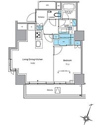 ルフォンプログレ渋谷ヒルトップ 1LDKの間取図画像