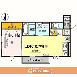 カルム アビタシオン北出島 1LDKの間取図画像