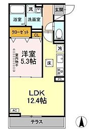 D Paina 矢向 1LDKの間取図画像