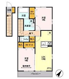 メイプルカウンティ 2LDKの間取図画像