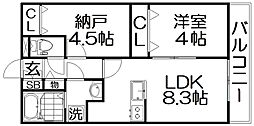 Act池田本町 1SLDKの間取図画像