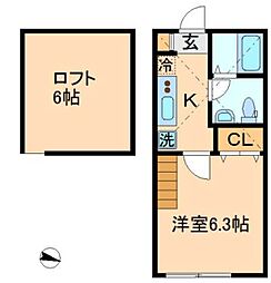 ビューメゾン横浜 1Kの間取図画像