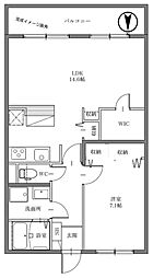 湘南アイランドコースト 1LDKの間取図画像
