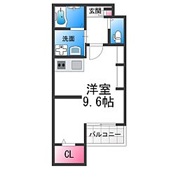 九間町シーエム・サンク ワンルームの間取図画像