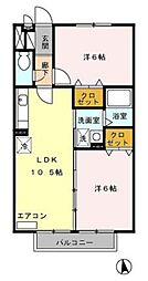 グランシエル 2LDKの間取図画像
