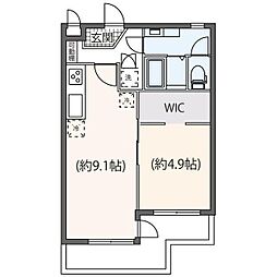 グリーンコーポ中央林間 1LDKの間取図画像