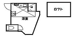 ユナイト黄金町ヴァランス ワンルームの間取図画像