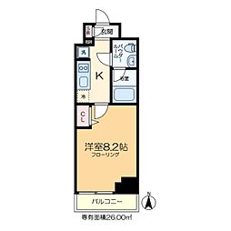 RELUXIA亀有 1Kの間取図画像