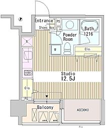 アーバンキューブ九段南 ワンルームの間取図画像