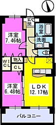 ソルモンテはかた 2LDKの間取図画像