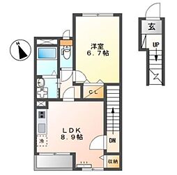 キューブトイ 1LDKの間取図画像