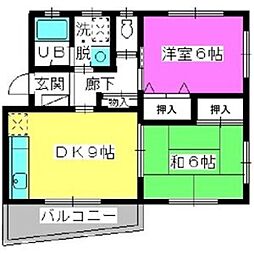 レジデンス沖 2LDKの間取図画像