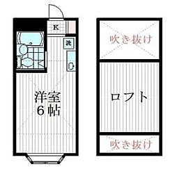 緑町スターハイツ ワンルームの間取図画像