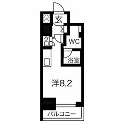 スパシエオーブ横浜 ワンルームの間取図画像