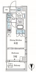 パークアクシス東蒲田 3階1DKの間取り