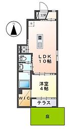 オーキッドハナ 1LDKの間取図画像