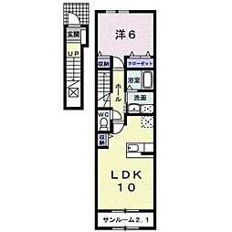 ガーデンハーモニーB 1LDKの間取図画像