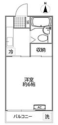 セダーハウス 1Kの間取図画像