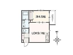 MELDIA東青梅 1階1LDKの間取り