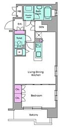 レジディア御茶ノ水 1LDKの間取図画像