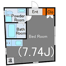 Maison　de　Aifur 1階ワンルームの間取り