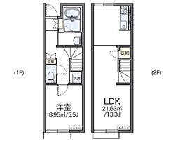 レオネクストカラーズ 1LDKの間取図画像