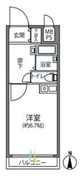 ライオンズマンション海老名 ワンルームの間取図画像