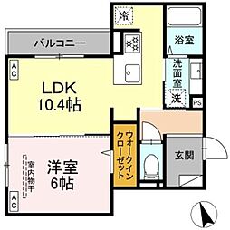 シェーンブレーメ横浜 1LDKの間取図画像
