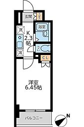 ラクラス杉並方南町 1Kの間取図画像