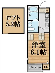 レグジー東船橋 1Kの間取図画像