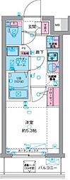 ジェノヴィア天王台 402 1Kの間取図画像