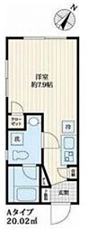 オークレスト恵比寿 ワンルームの間取図画像