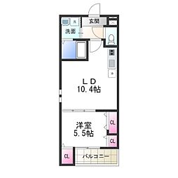 フジパレス堺市駅東 1LDKの間取図画像